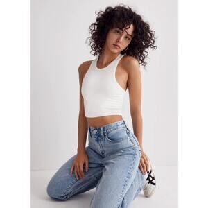 Madewell White Cropped Tank Top